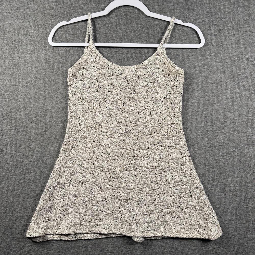 Vintage 90s Up Front Longline Knit Camisole Tank Top 7/8 Flared Y2K USA Festival